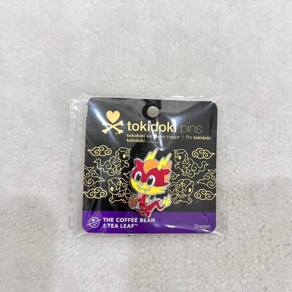 Limited Edition Tokidoki X Coffee Bean Dragon Carrying Coffee Bean Enamel Pins